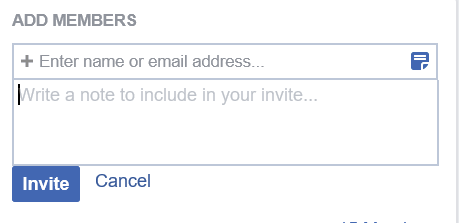 Screenshot of invite people to join your facebook group. 