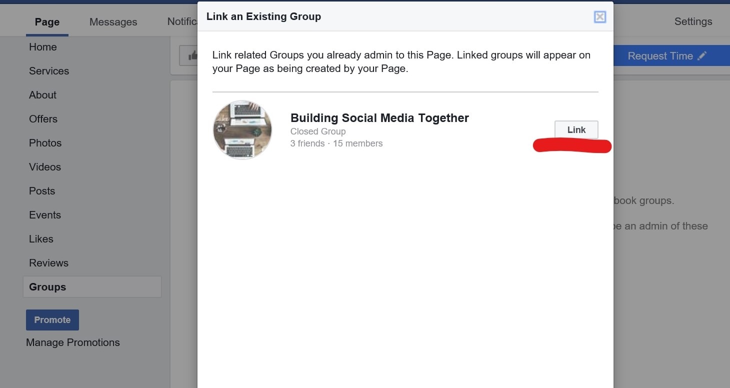 Screenshot of FunnelCake Social media group page. 