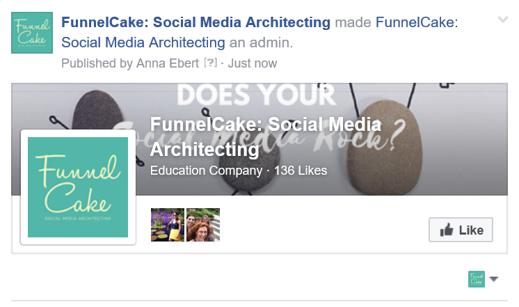 Screenshot of FunnelCake Social Media admin page. 